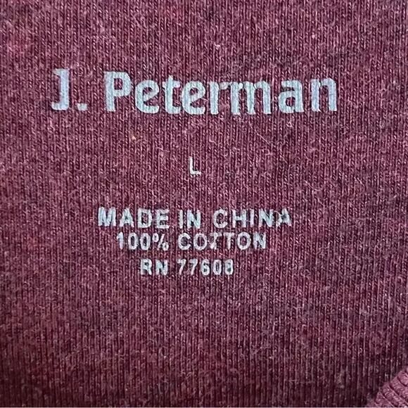 J Peterman  Trendy Burgundy Crewneck Cotton Soft Short Sleeves T-Shirt SZ L - Picture 10 of 15